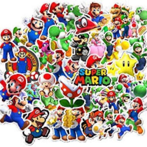 LOT of 100 Random Vinyl Super Mario Stickers - Picture 6 of 9